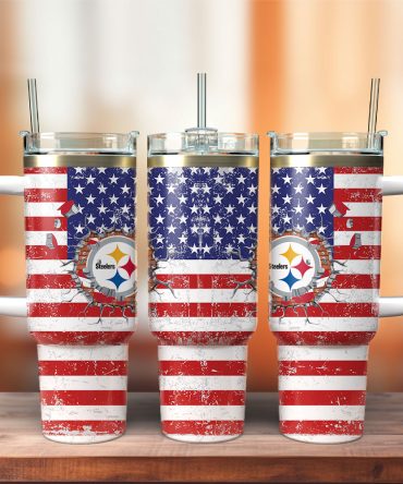 Pittsburgh Steelers Nfl Sports Custom Stanley Quencher 40Oz Stainless Steel Tumbler With Handle