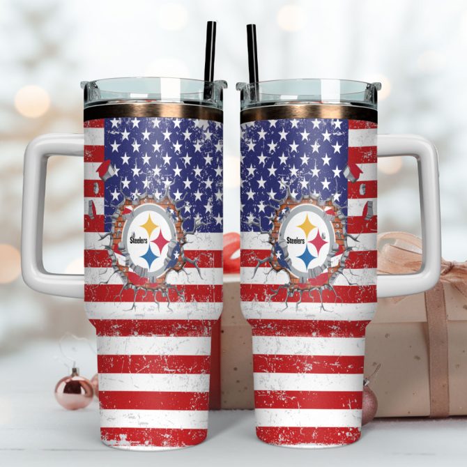Pittsburgh Steelers Nfl Sports Custom Stanley Quencher 40Oz Stainless Steel Tumbler With Handle - Image 4