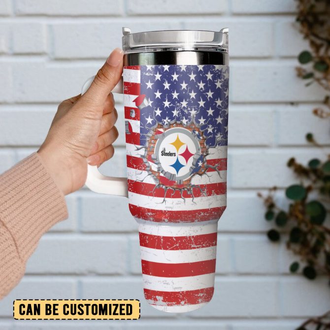 Pittsburgh Steelers Nfl Sports Custom Stanley Quencher 40Oz Stainless Steel Tumbler With Handle - Image 3