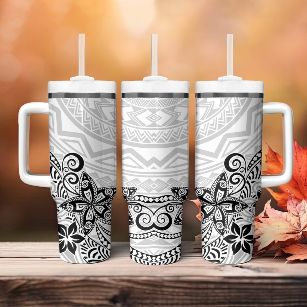 Plumeria Flowers Custom Stanley Quencher 40Oz Stainless Steel Tumbler - Image 5