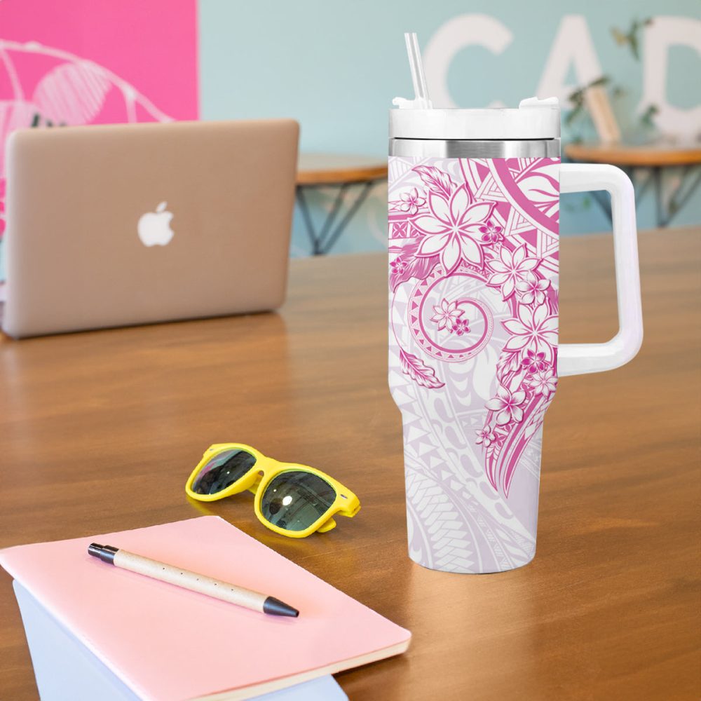 Plumeria Flowers Custom Stanley Quencher 40Oz Stainless Steel Tumbler - Image 6