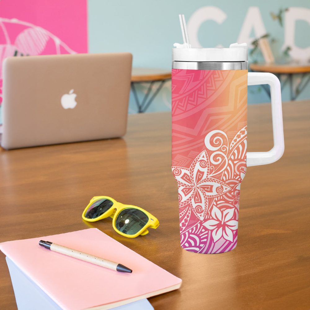 Plumeria Flowers Custom Stanley Quencher 40Oz Stainless Steel Tumbler - Image 6