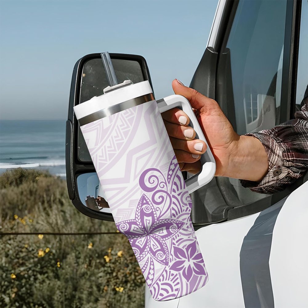 Plumeria Flowers Custom Stanley Quencher 40Oz Stainless Steel Tumbler - Image 8
