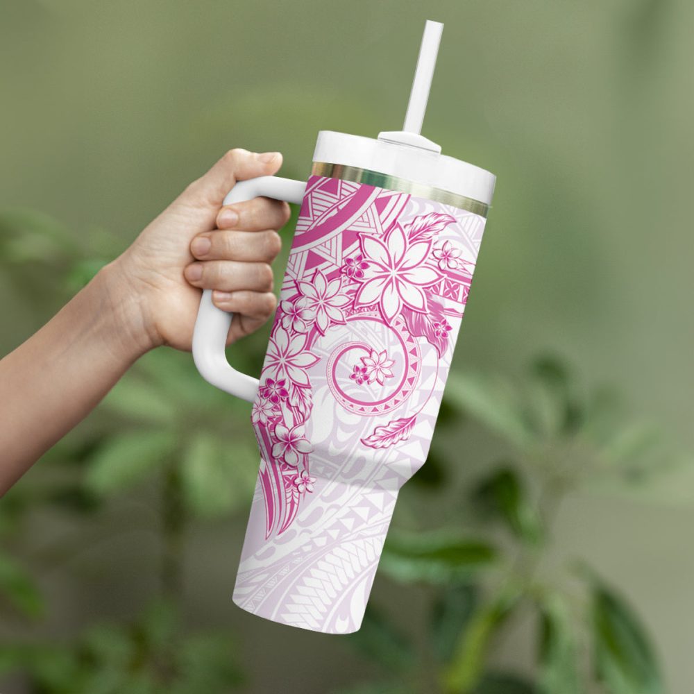 Plumeria Flowers Custom Stanley Quencher 40Oz Stainless Steel Tumbler - Image 4