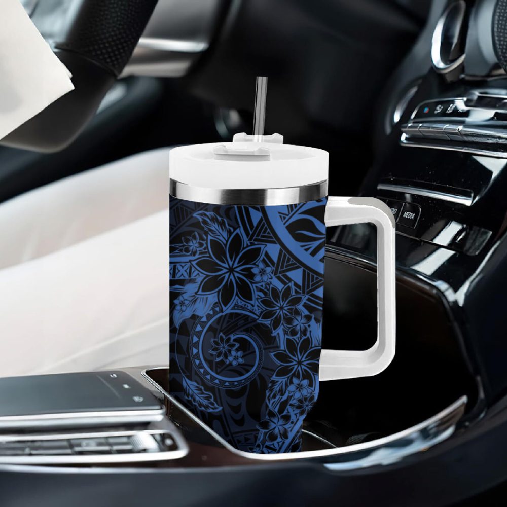 Plumeria Flowers Custom Stanley Quencher 40Oz Stainless Steel Tumbler - Image 9