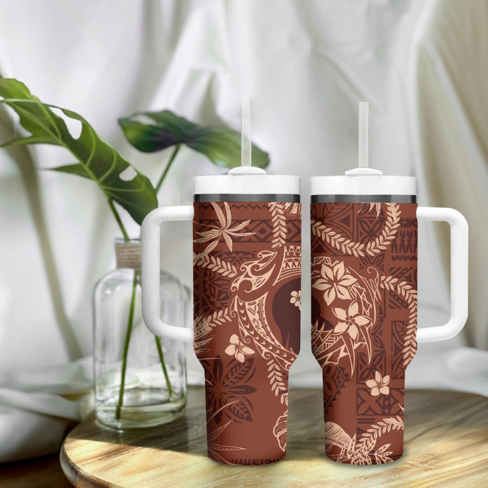 Plumeria Flowers Custom Stanley Quencher 40Oz Stainless Steel Tumbler - Image 10