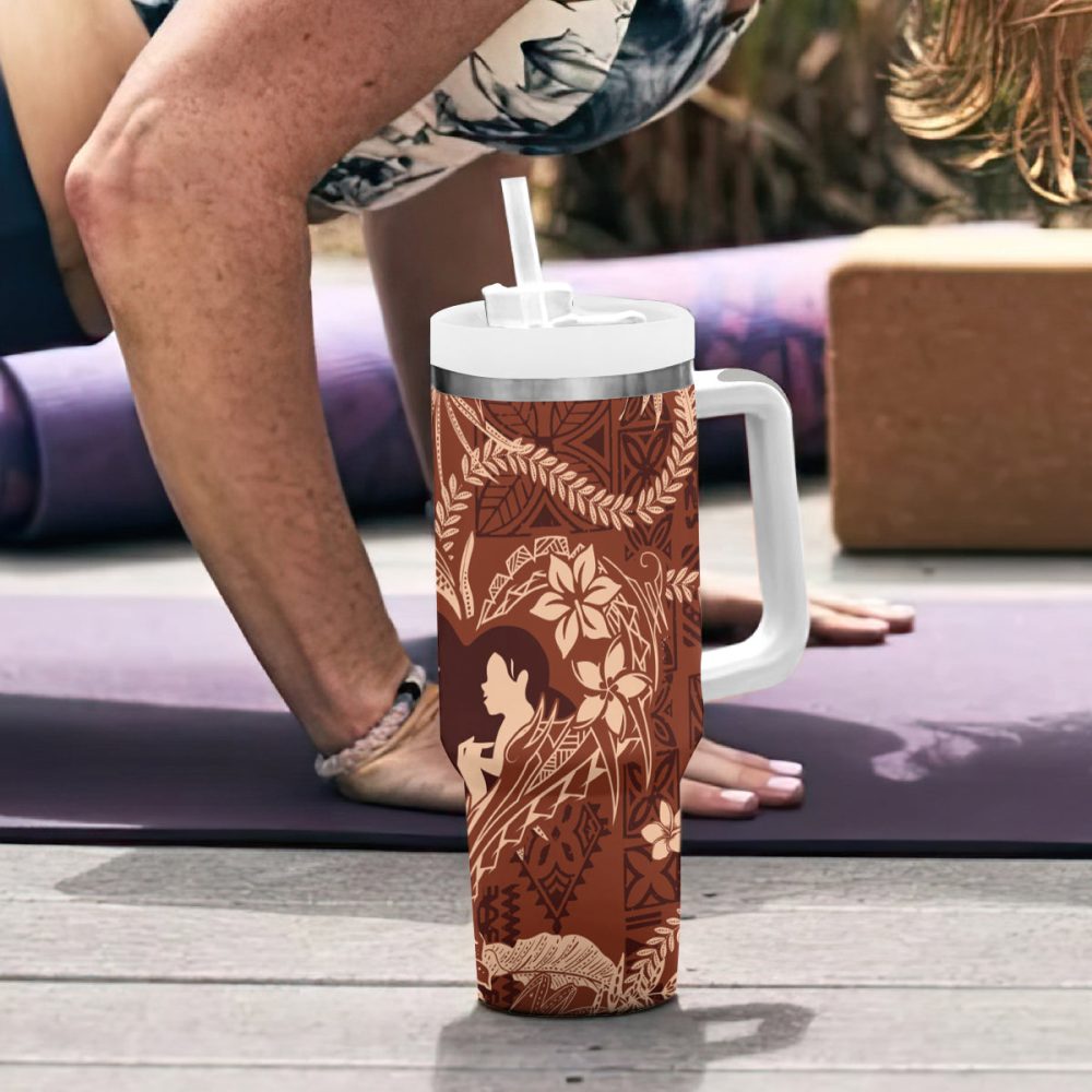 Plumeria Flowers Custom Stanley Quencher 40Oz Stainless Steel Tumbler - Image 7