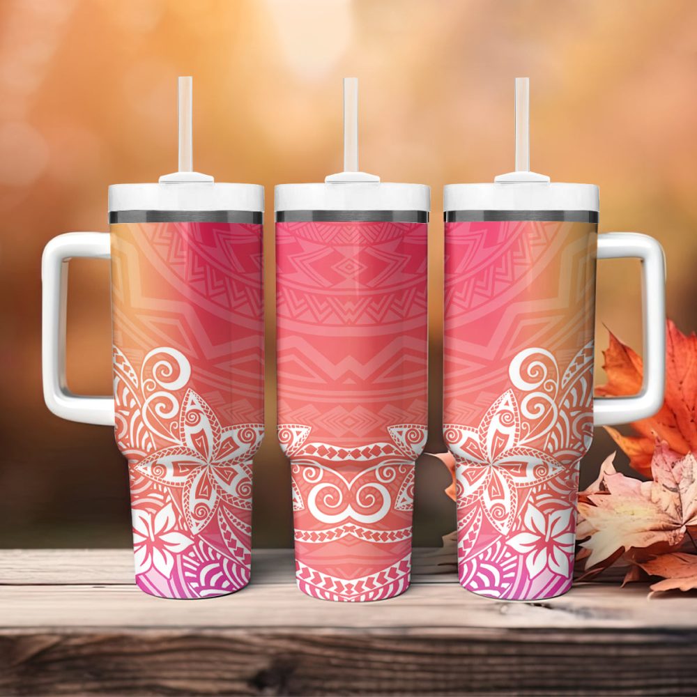 Plumeria Flowers Custom Stanley Quencher 40Oz Stainless Steel Tumbler - Image 5