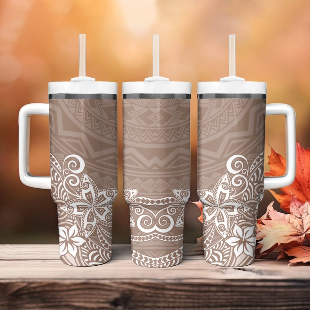 Plumeria Flowers Custom Stanley Quencher 40Oz Stainless Steel Tumbler - Image 5