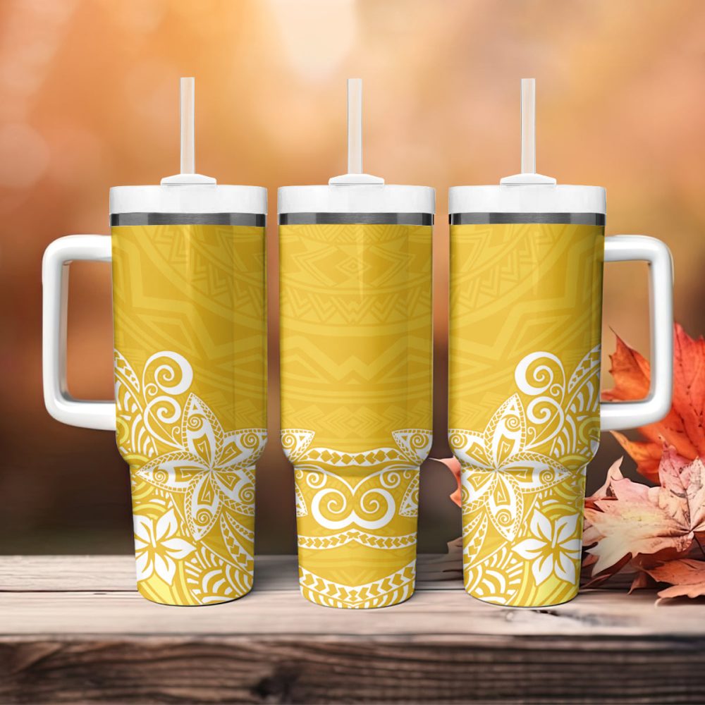 Plumeria Flowers Custom Stanley Quencher 40Oz Stainless Steel Tumbler - Image 5