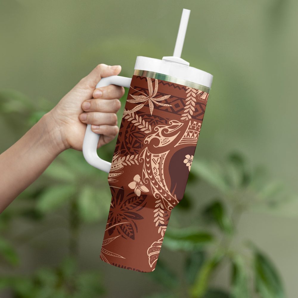 Plumeria Flowers Custom Stanley Quencher 40Oz Stainless Steel Tumbler - Image 4