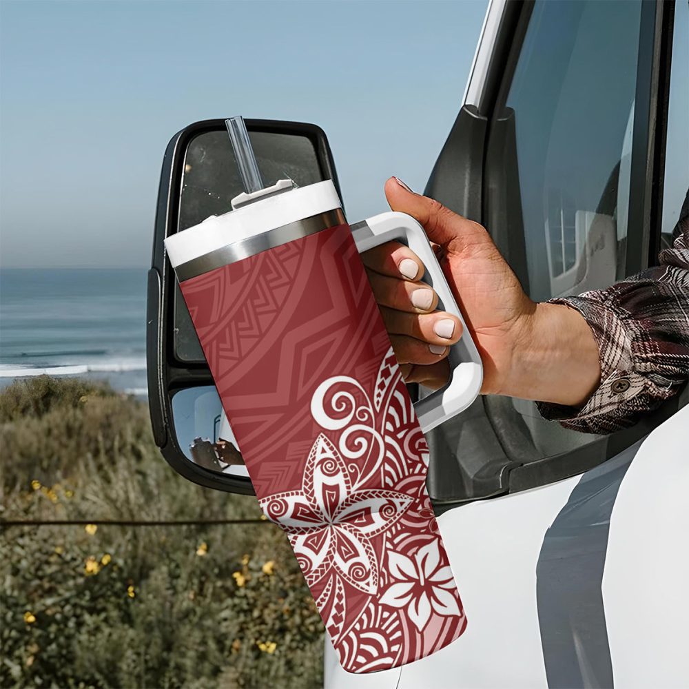 Plumeria Flowers Custom Stanley Quencher 40Oz Stainless Steel Tumbler - Image 8