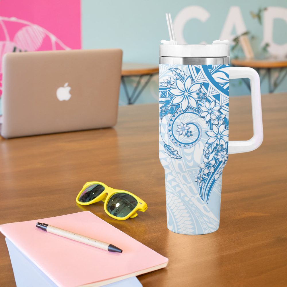 Plumeria Flowers Custom Stanley Quencher 40Oz Stainless Steel Tumbler - Image 6