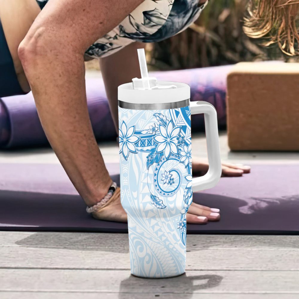 Plumeria Flowers Custom Stanley Quencher 40Oz Stainless Steel Tumbler - Image 7