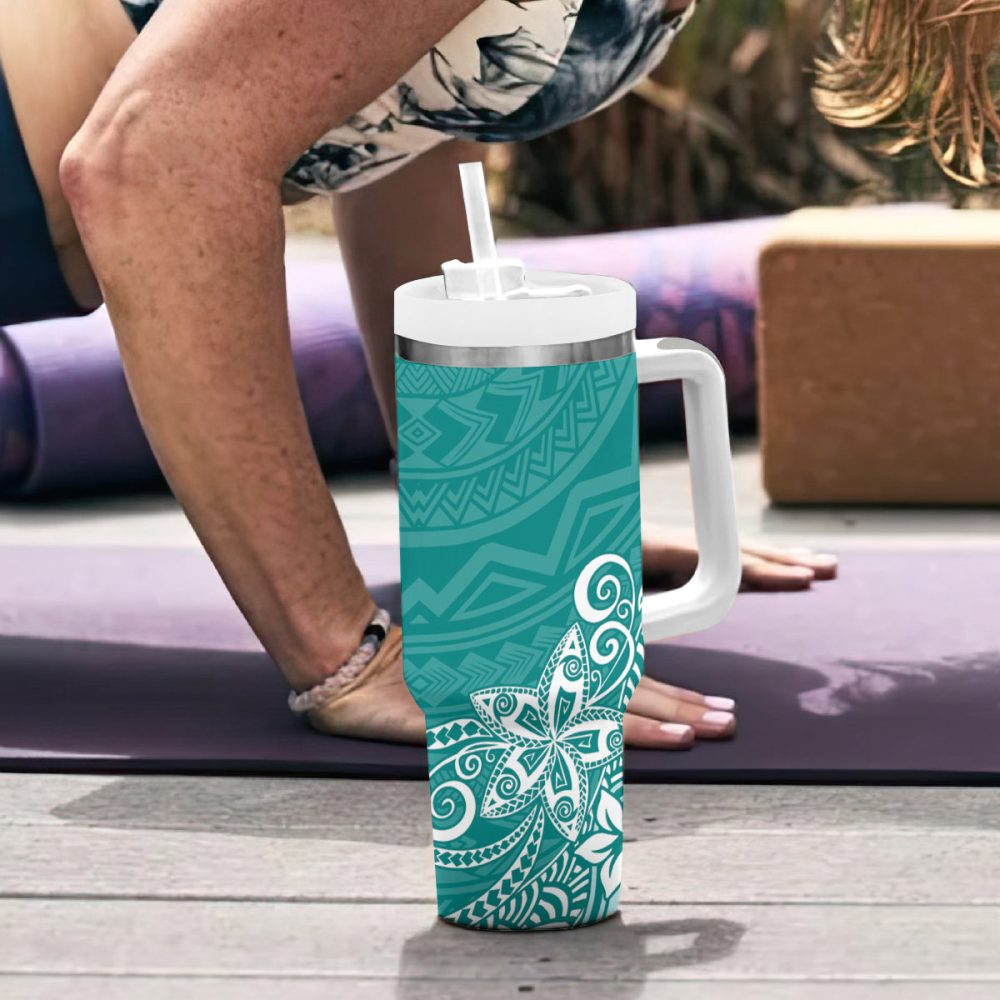 Plumeria Flowers Custom Stanley Quencher 40Oz Stainless Steel Tumbler - Image 7