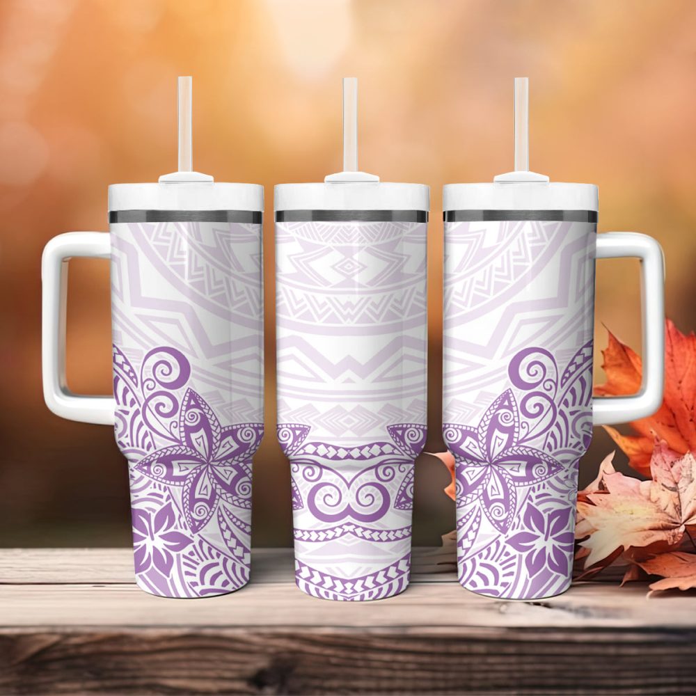 Plumeria Flowers Custom Stanley Quencher 40Oz Stainless Steel Tumbler - Image 5