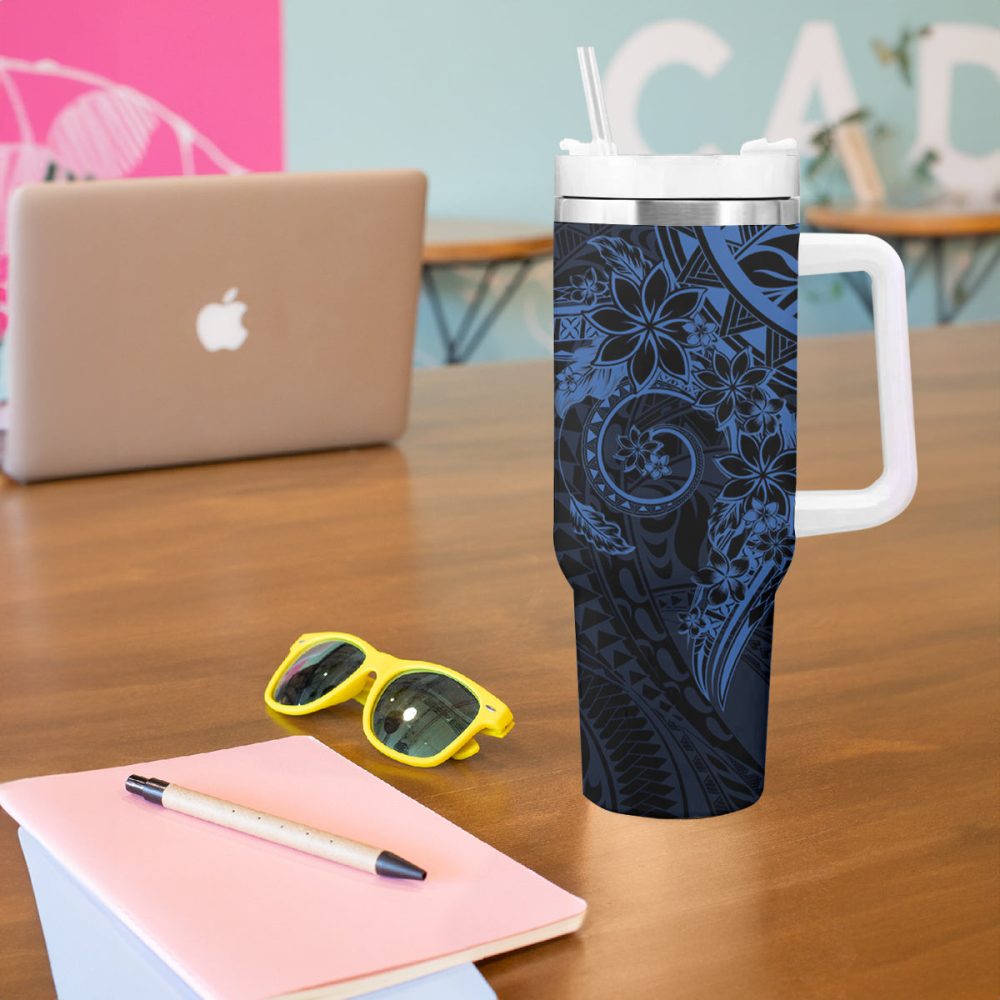 Plumeria Flowers Custom Stanley Quencher 40Oz Stainless Steel Tumbler - Image 6