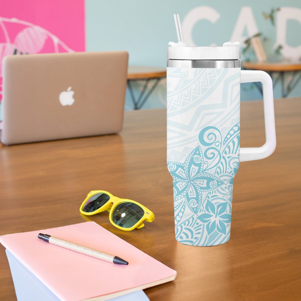 Plumeria Flowers Custom Stanley Quencher 40Oz Stainless Steel Tumbler - Image 6