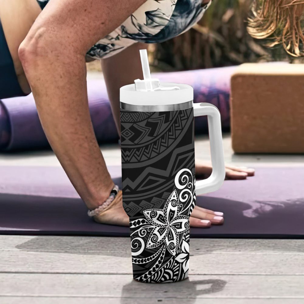 Plumeria Flowers Custom Stanley Quencher 40Oz Stainless Steel Tumbler - Image 7