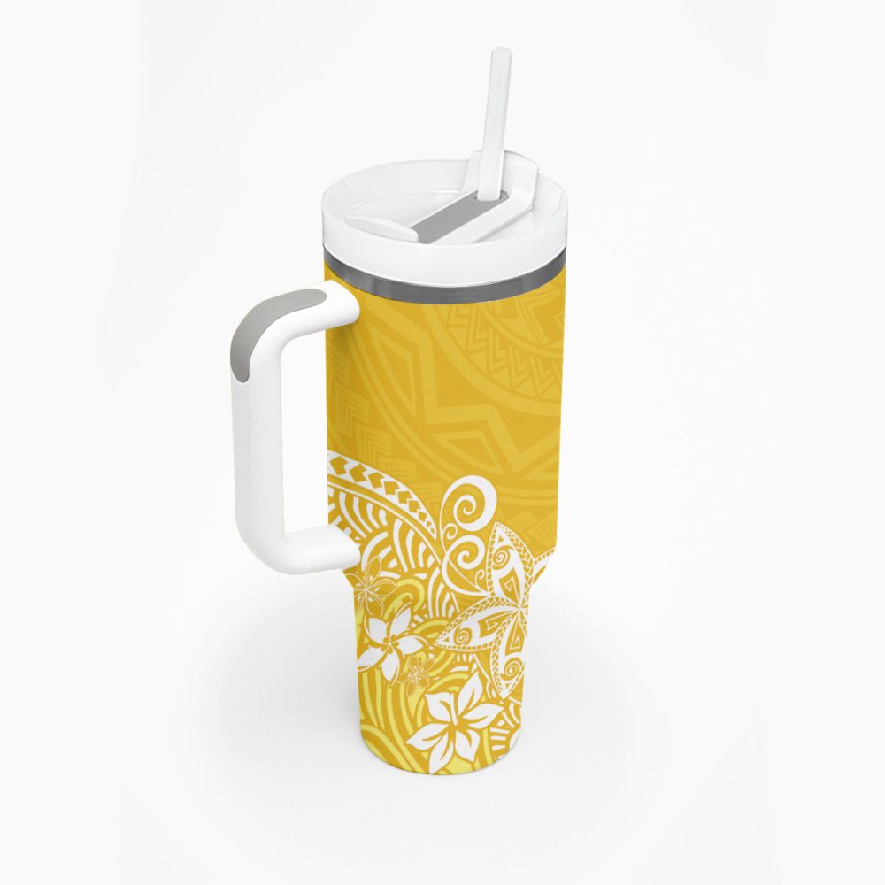 Plumeria Flowers Custom Stanley Quencher 40Oz Stainless Steel Tumbler - Image 3