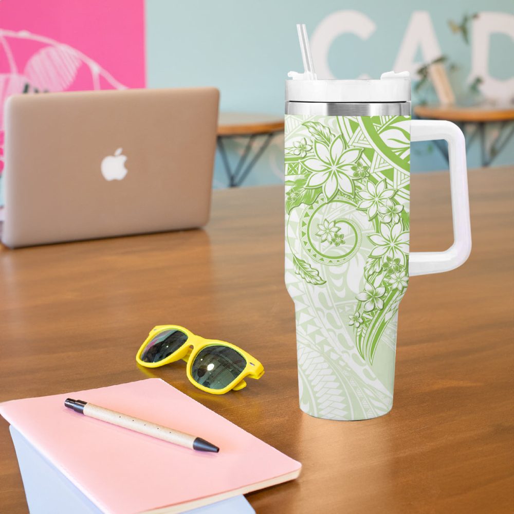 Plumeria Flowers Custom Stanley Quencher 40Oz Stainless Steel Tumbler - Image 6