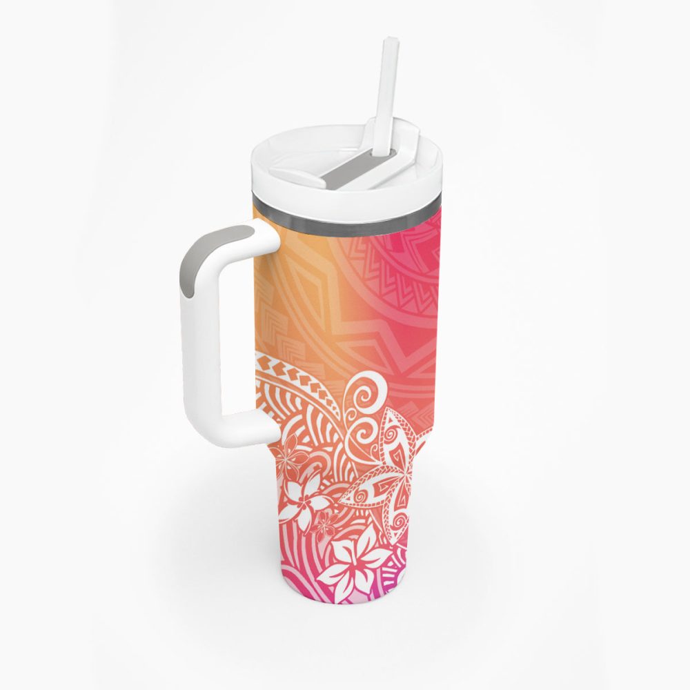 Plumeria Flowers Custom Stanley Quencher 40Oz Stainless Steel Tumbler - Image 3