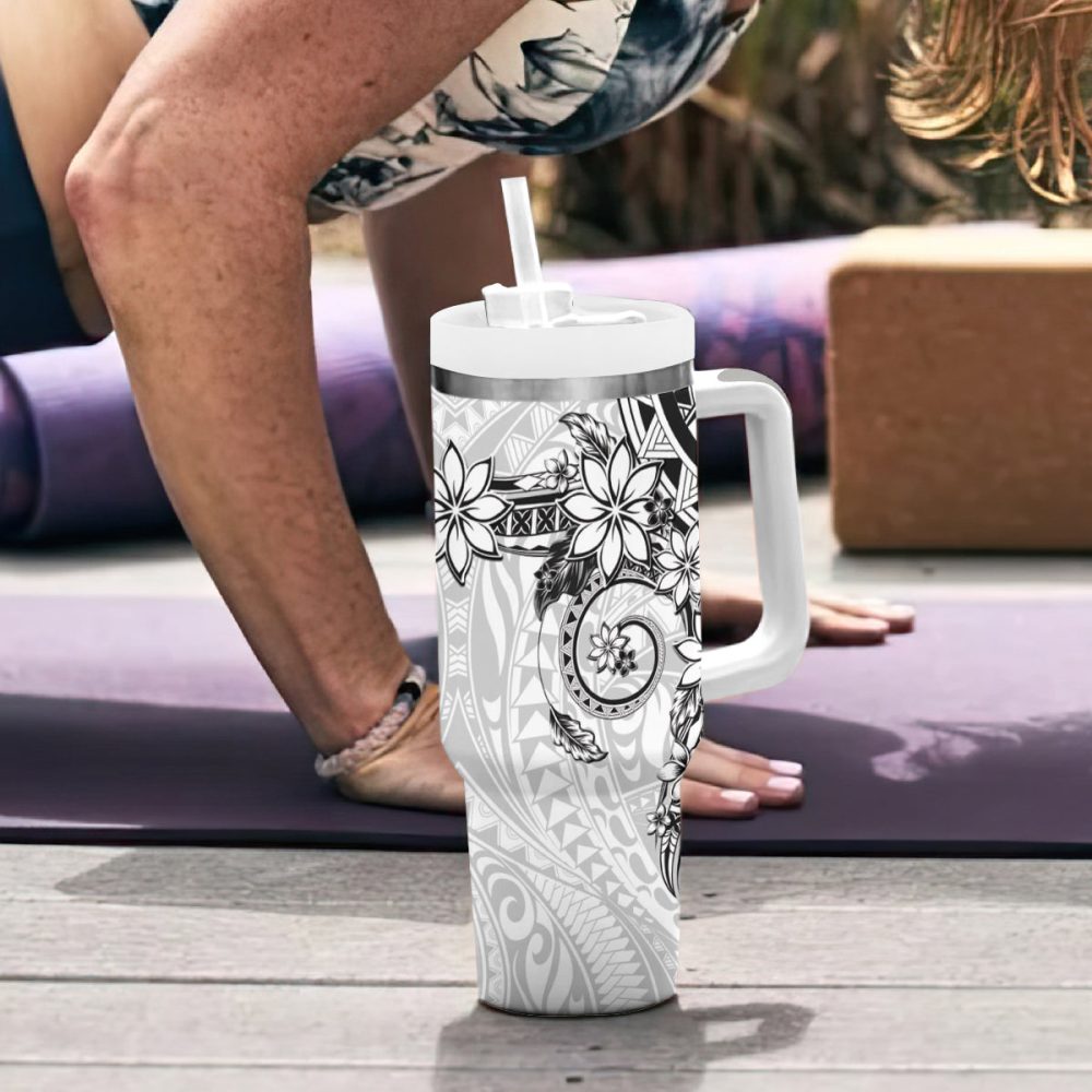 Plumeria Flowers Custom Stanley Quencher 40Oz Stainless Steel Tumbler - Image 7