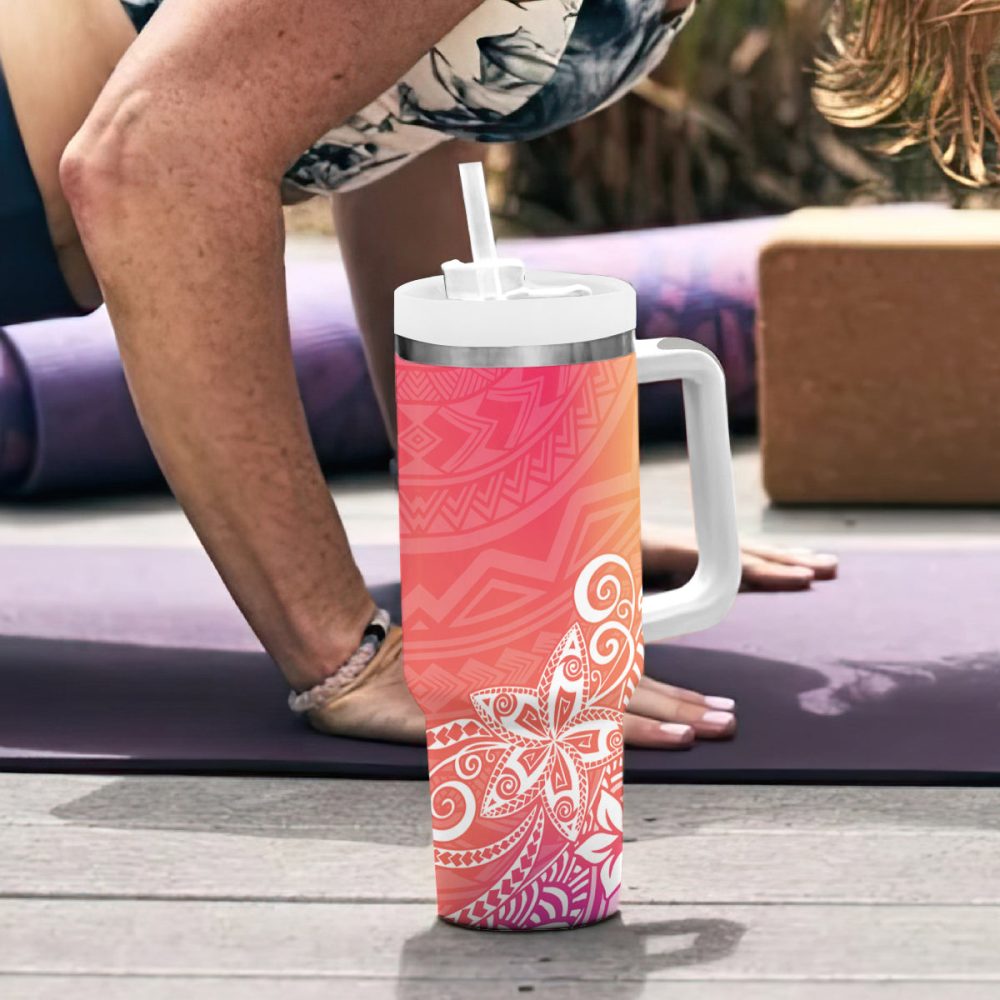 Plumeria Flowers Custom Stanley Quencher 40Oz Stainless Steel Tumbler - Image 7