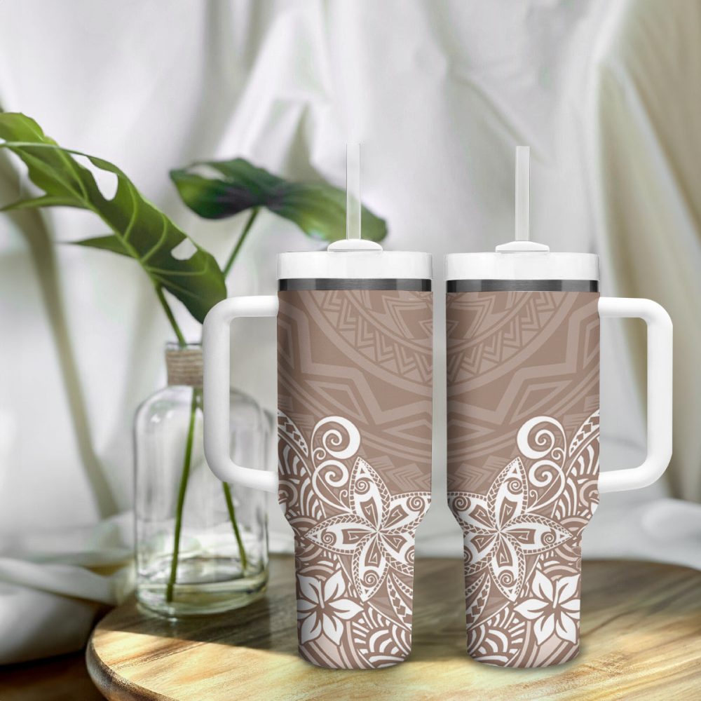 Plumeria Flowers Custom Stanley Quencher 40Oz Stainless Steel Tumbler - Image 10