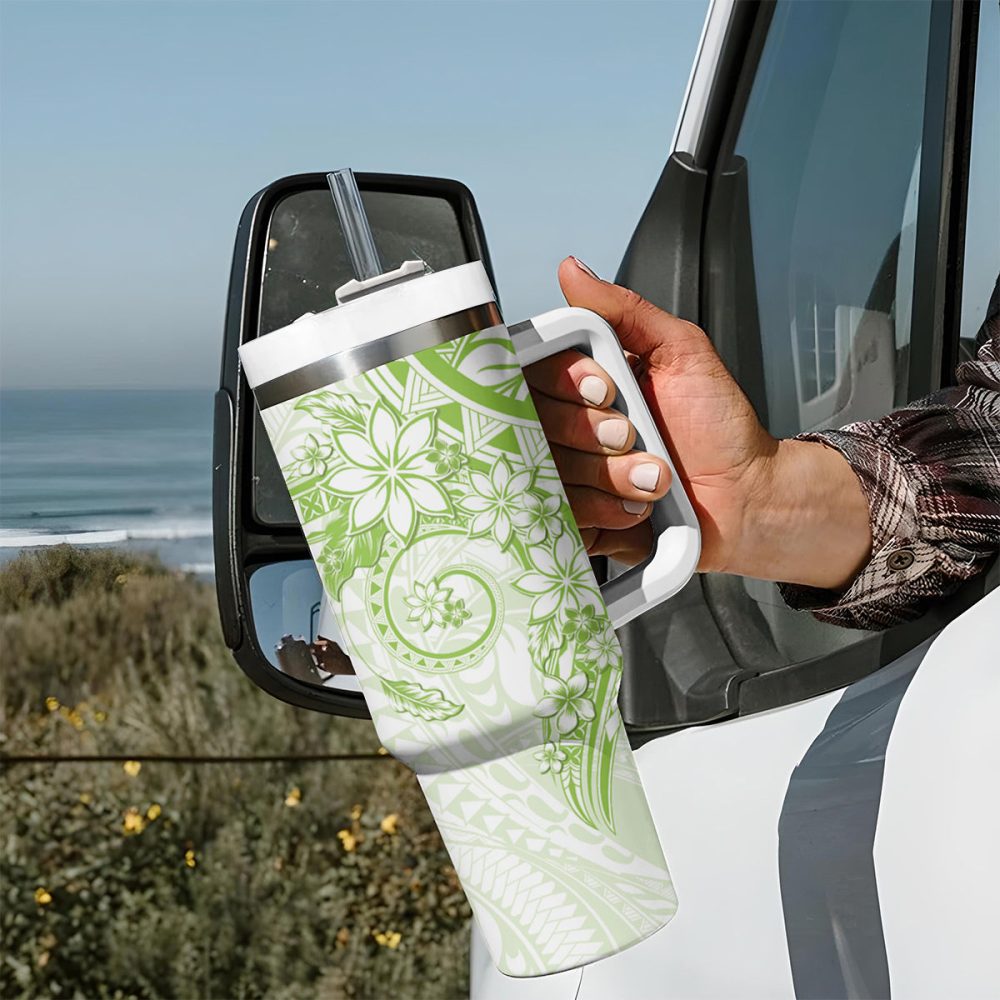 Plumeria Flowers Custom Stanley Quencher 40Oz Stainless Steel Tumbler - Image 8
