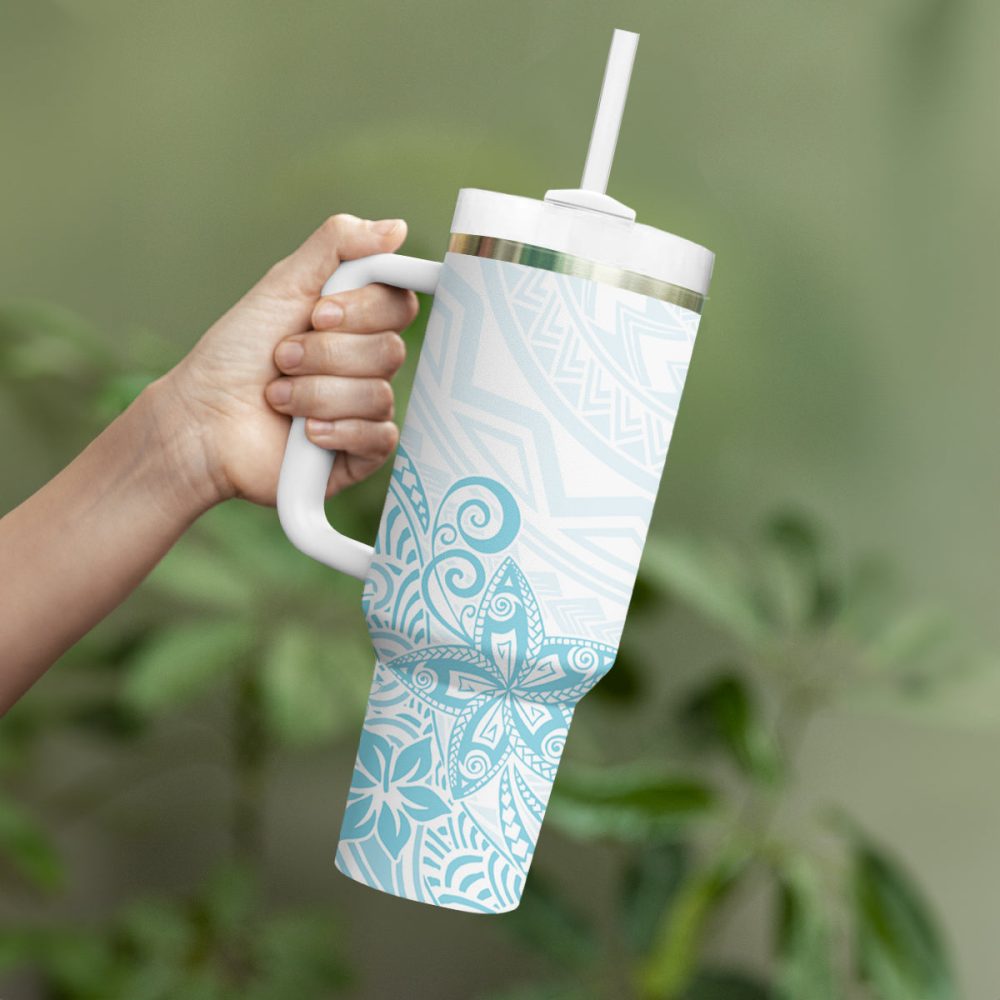 Plumeria Flowers Custom Stanley Quencher 40Oz Stainless Steel Tumbler - Image 4
