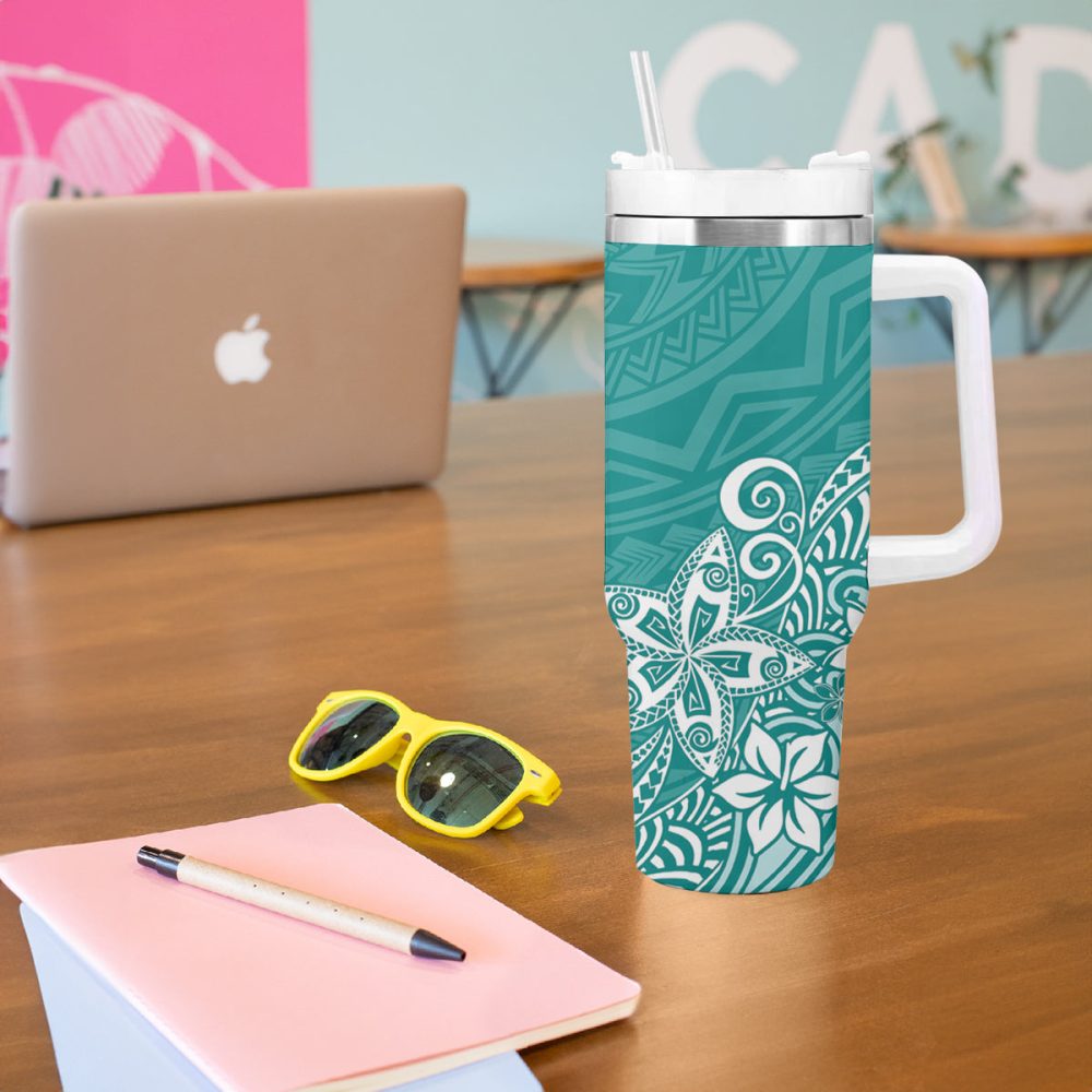 Plumeria Flowers Custom Stanley Quencher 40Oz Stainless Steel Tumbler - Image 6