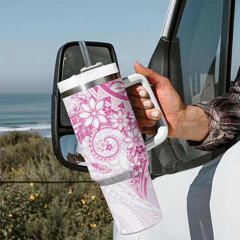 Plumeria Flowers Custom Stanley Quencher 40Oz Stainless Steel Tumbler - Image 8