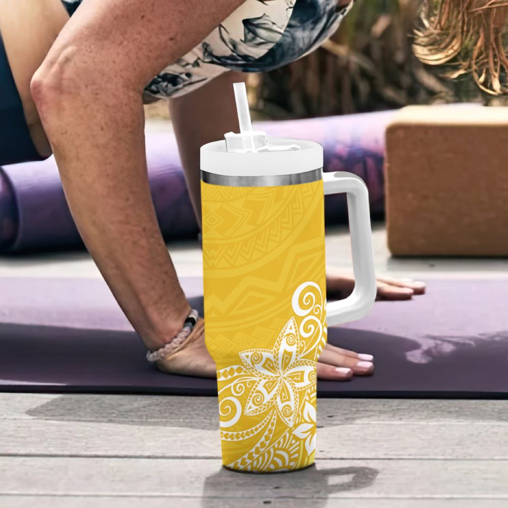 Plumeria Flowers Custom Stanley Quencher 40Oz Stainless Steel Tumbler - Image 7