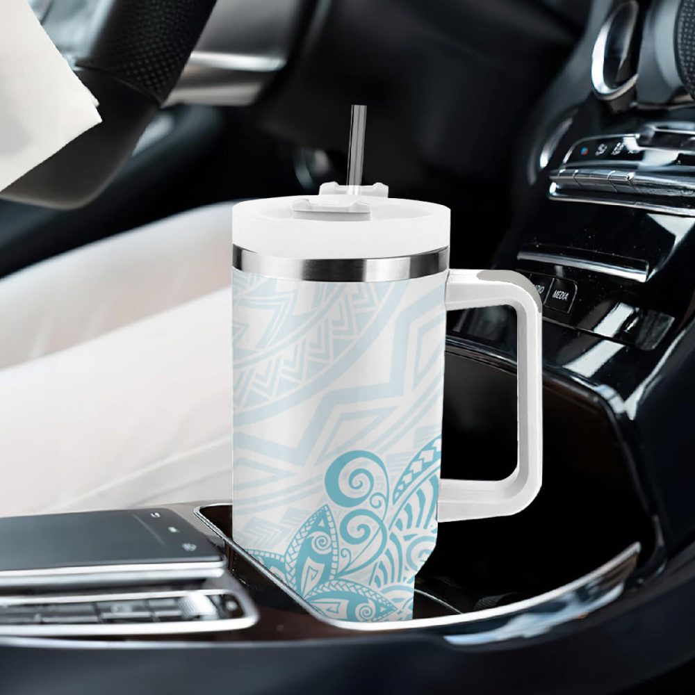 Plumeria Flowers Custom Stanley Quencher 40Oz Stainless Steel Tumbler - Image 9