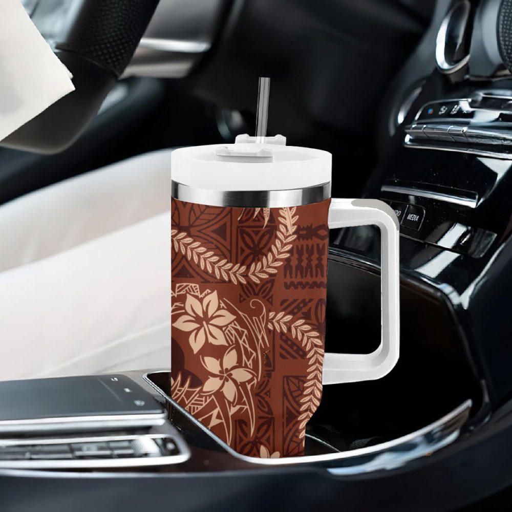 Plumeria Flowers Custom Stanley Quencher 40Oz Stainless Steel Tumbler - Image 9