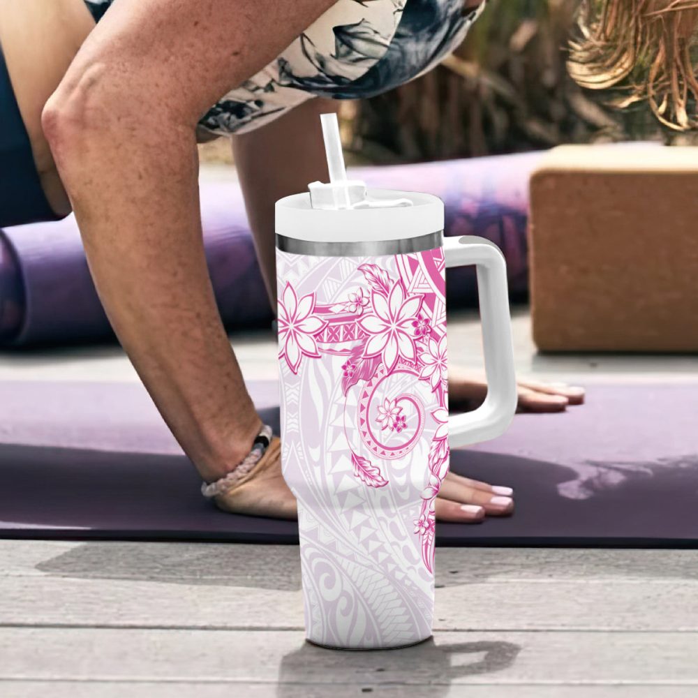 Plumeria Flowers Custom Stanley Quencher 40Oz Stainless Steel Tumbler - Image 7