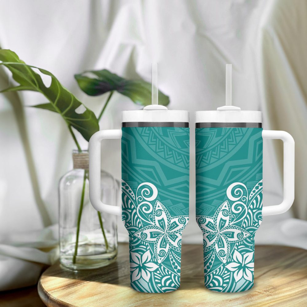 Plumeria Flowers Custom Stanley Quencher 40Oz Stainless Steel Tumbler - Image 10