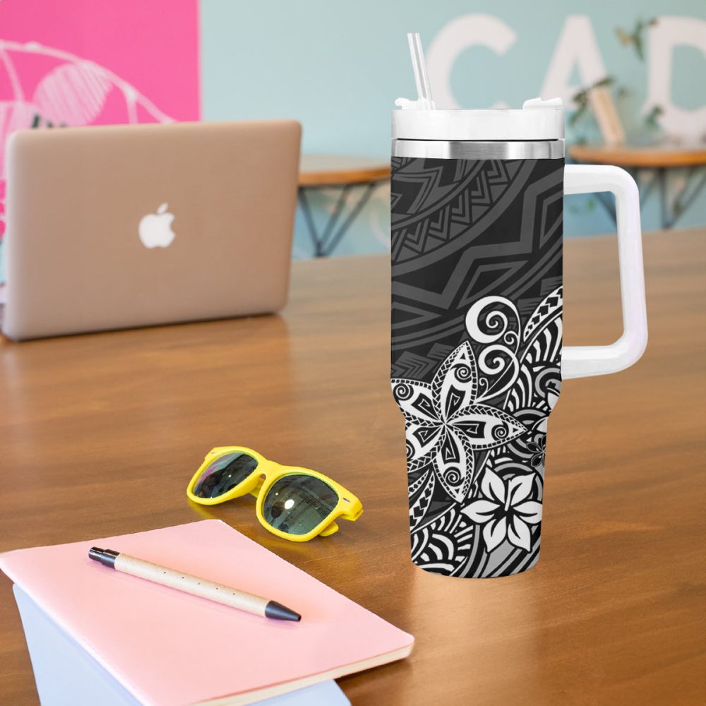 Plumeria Flowers Custom Stanley Quencher 40Oz Stainless Steel Tumbler - Image 6
