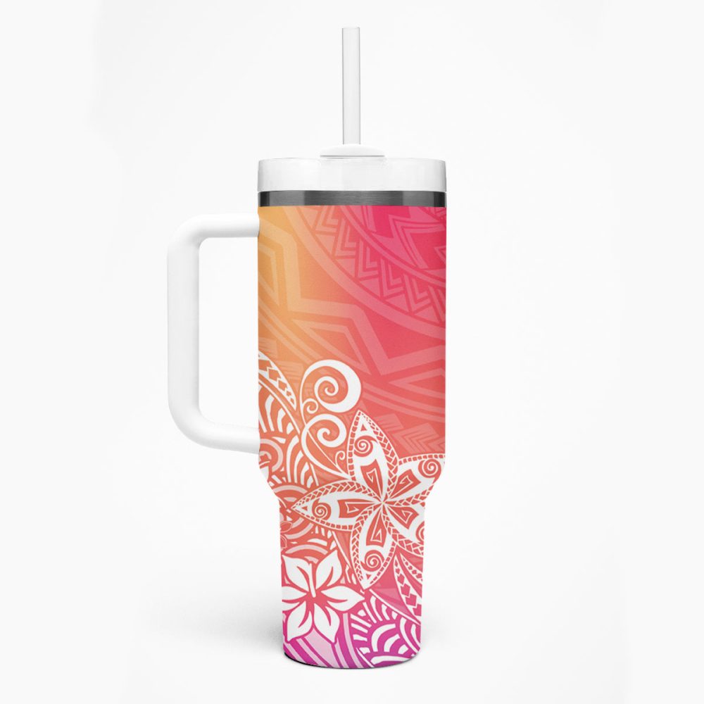 Plumeria Flowers Custom Stanley Quencher 40Oz Stainless Steel Tumbler - Image 2