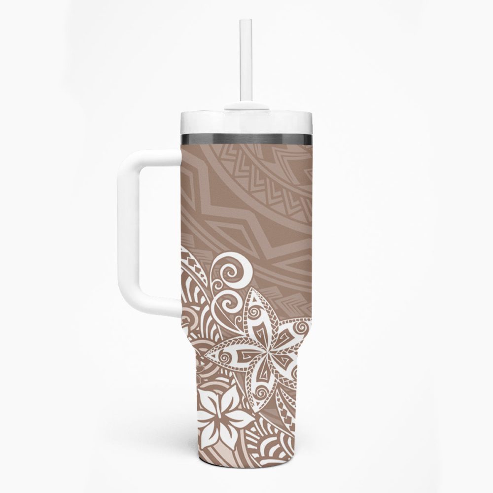 Plumeria Flowers Custom Stanley Quencher 40Oz Stainless Steel Tumbler - Image 2