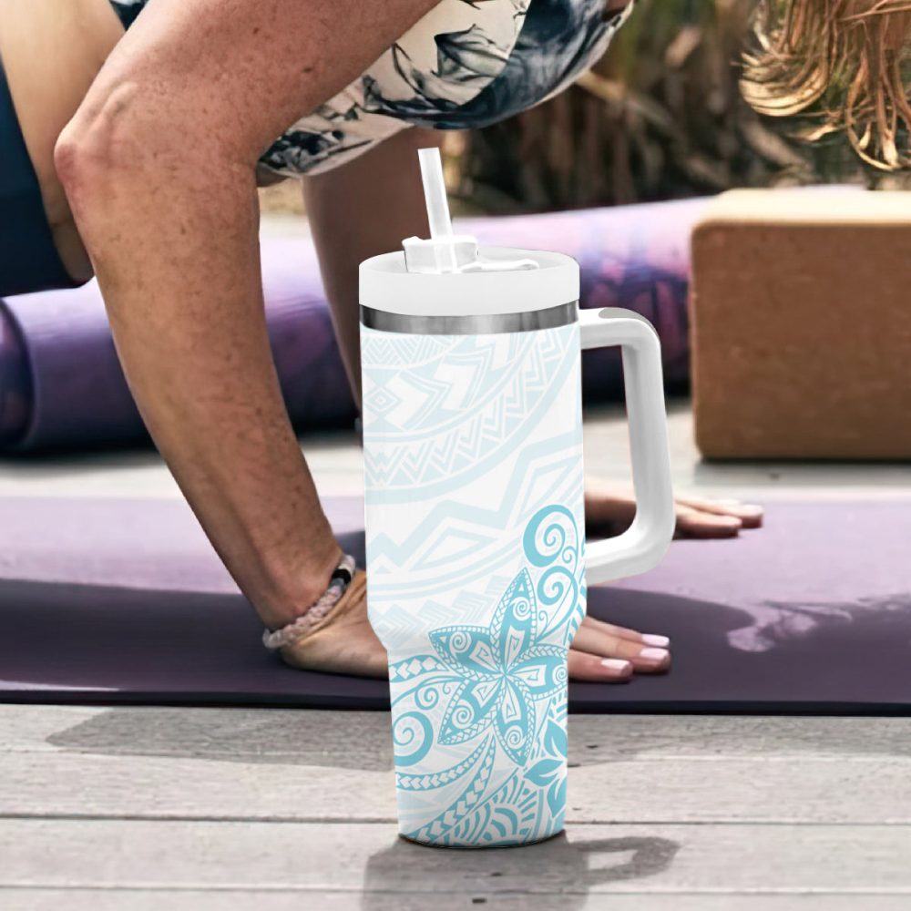 Plumeria Flowers Custom Stanley Quencher 40Oz Stainless Steel Tumbler - Image 7