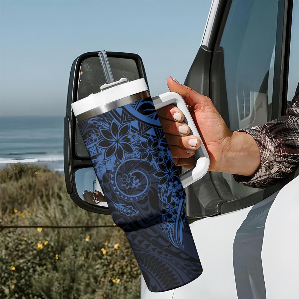 Plumeria Flowers Custom Stanley Quencher 40Oz Stainless Steel Tumbler - Image 8