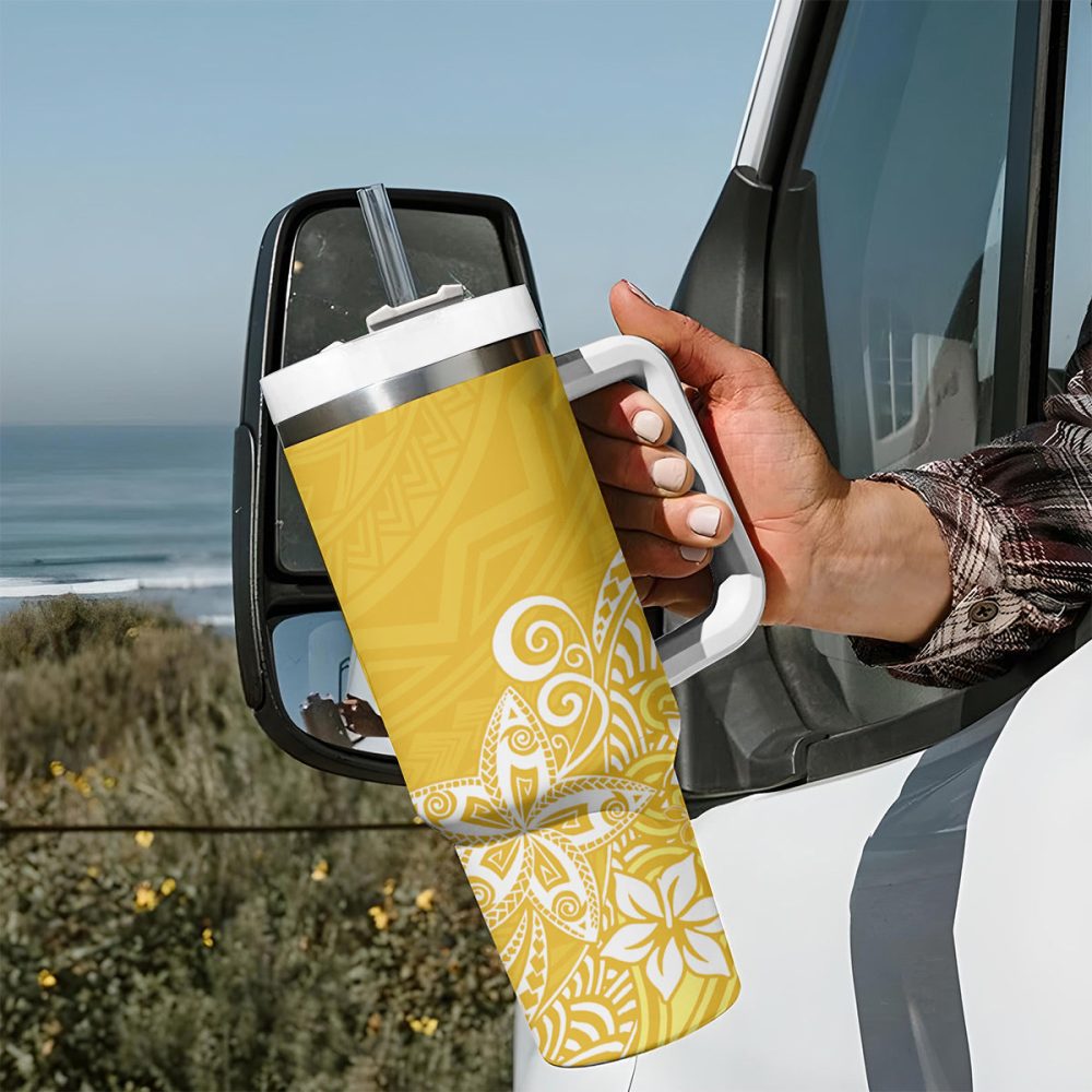 Plumeria Flowers Custom Stanley Quencher 40Oz Stainless Steel Tumbler - Image 8