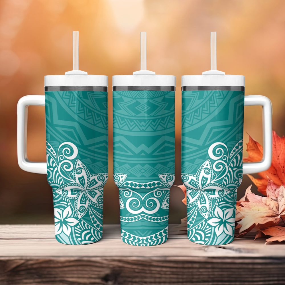 Plumeria Flowers Custom Stanley Quencher 40Oz Stainless Steel Tumbler - Image 5