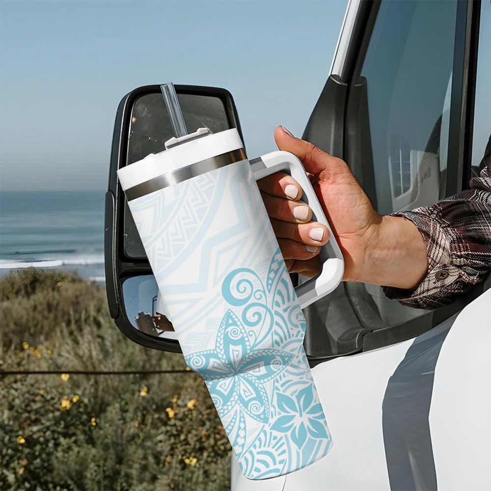 Plumeria Flowers Custom Stanley Quencher 40Oz Stainless Steel Tumbler - Image 8