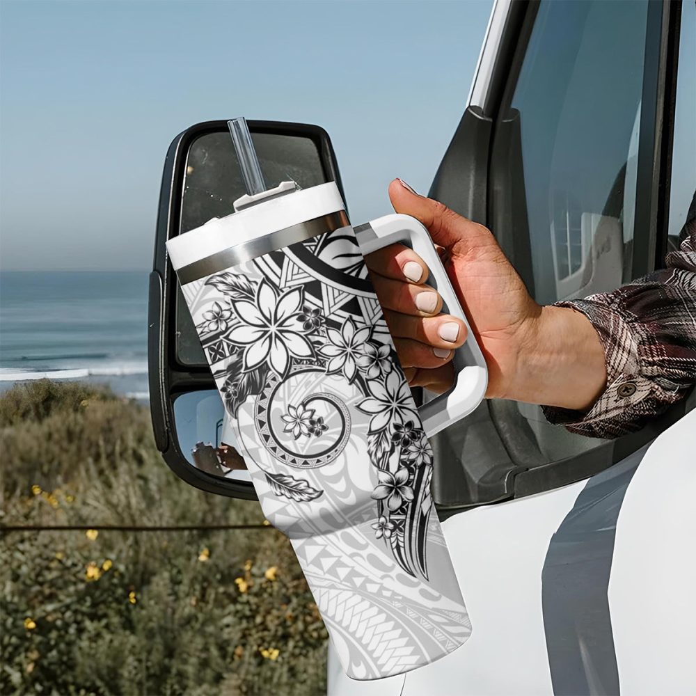 Plumeria Flowers Custom Stanley Quencher 40Oz Stainless Steel Tumbler - Image 8