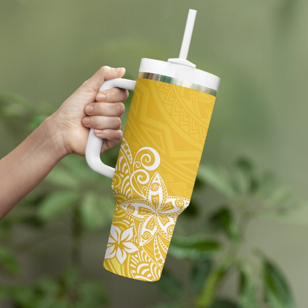 Plumeria Flowers Custom Stanley Quencher 40Oz Stainless Steel Tumbler - Image 4