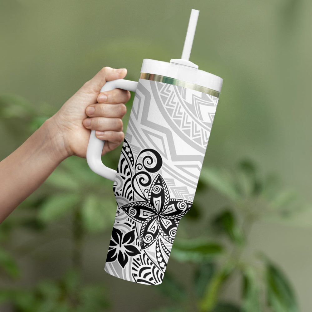 Plumeria Flowers Custom Stanley Quencher 40Oz Stainless Steel Tumbler - Image 4