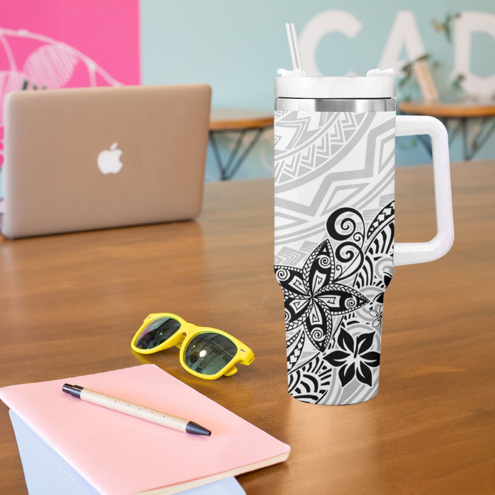 Plumeria Flowers Custom Stanley Quencher 40Oz Stainless Steel Tumbler - Image 6